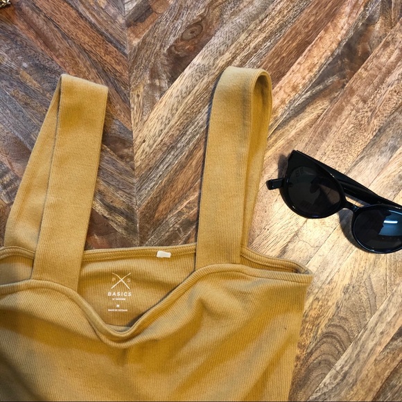 Pacsun Basics Cropped Mustard Top - Picture 3 of 4